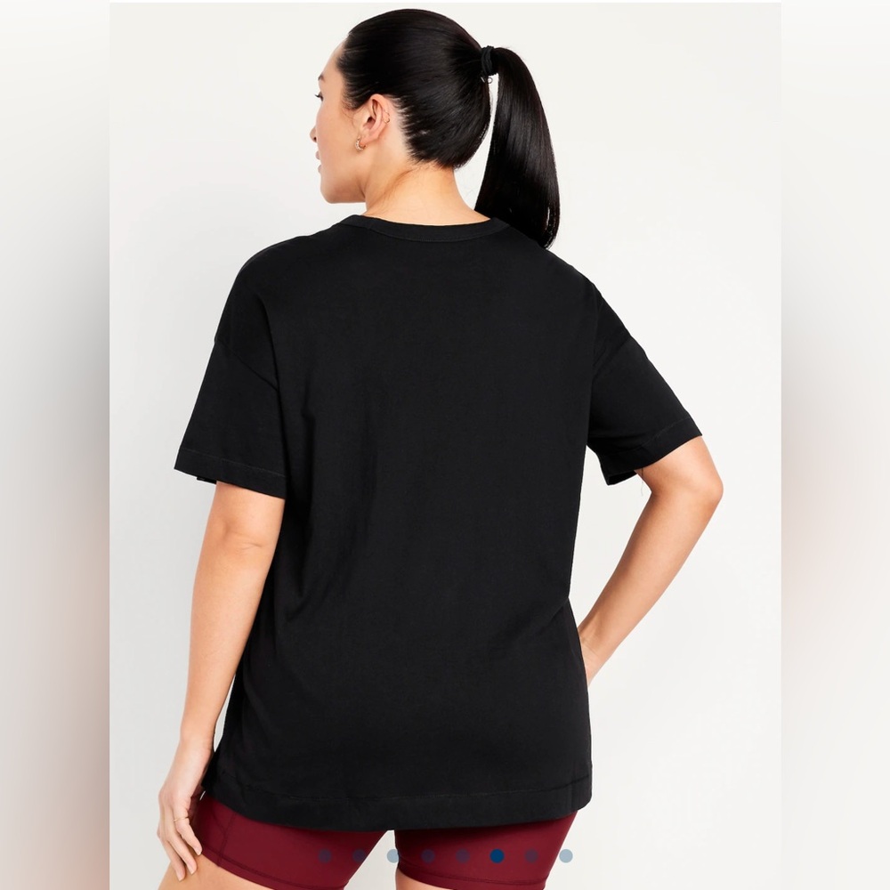 🆕 Old Navy Women's Oversized EveryWear Tunic T-Shirt Short Sleeve Black S 4-6 - Picture 5 of 16